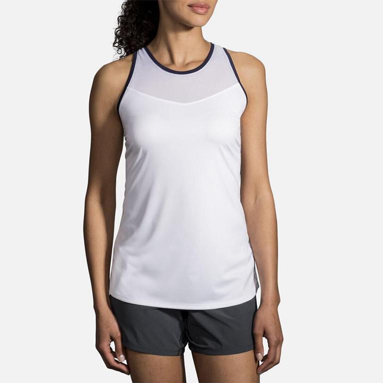 Brooks Stealth Women's Running Tank Top - White (78693-NYQF)